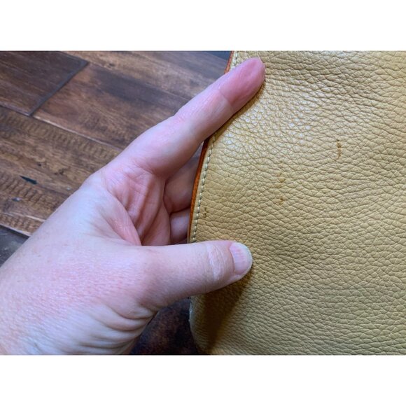 Etro Tan Pebbled Leather Shoulder Bag Purse Double Strap - Picture 3 of 7